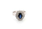 Bague 52 Bague en platine avec saphir central et diamants 58 Facettes