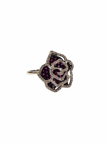 Bague 50 Bague vintage en platine avec rubis et diamants 58 Facettes 19792
