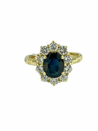 Bague 52 Bague cocktail or jaune saphir et diamants 58 Facettes