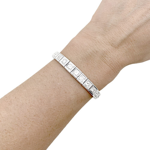 Bracelet Bracelet ligne en or blanc, 4 carats de diamants. 58 Facettes 34994