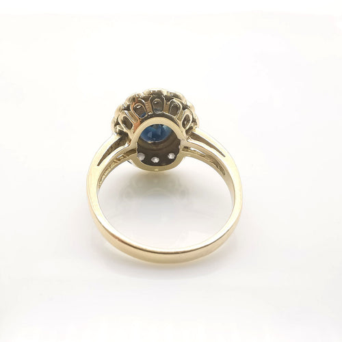Bague 56 Bague pompadour saphir et diamants 58 Facettes