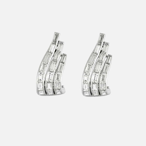 Boucles d'oreilles Boucles d'oreilles Clips diamants baguettes 58 Facettes GU20