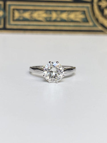 Bague 51 Bague solitaire en or blanc et diamant 58 Facettes