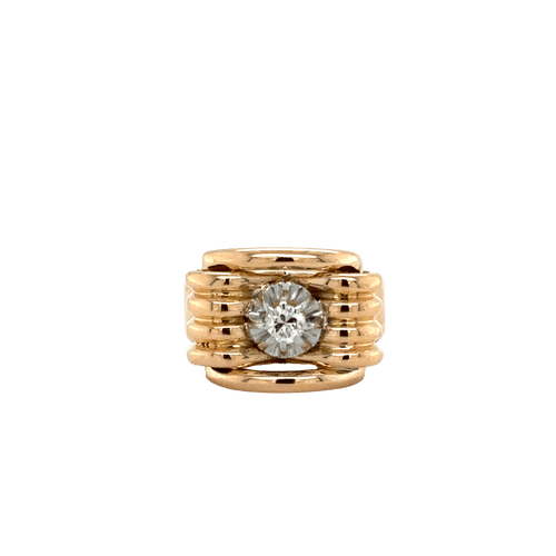 Bague 54 Bague Tank noeud or rose et diamant - 1940 58 Facettes 1.0002377/1
