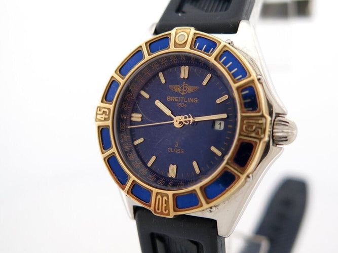 Montre vintage montre BREITLING j class lady d52063 acier 30mm caoutchouc quartz 58 Facettes 265946