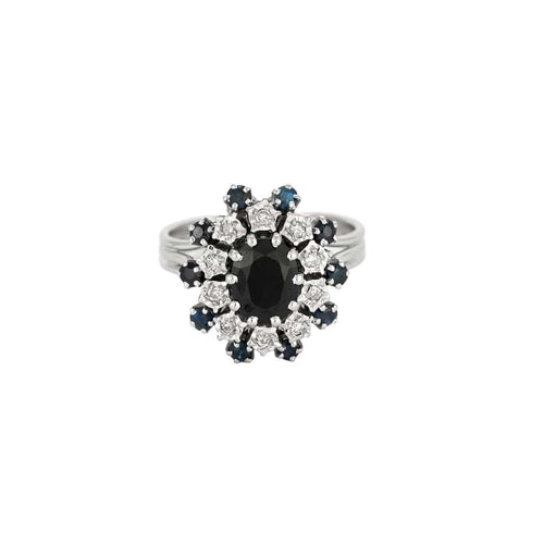 Bague Bague Marguerite en Or blanc 18k Saphir 58 Facettes NAR0342