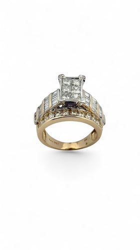 Bague 55 Bague en or 14 carats multi diamants 58 Facettes