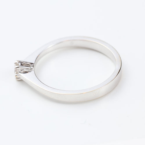 Bague 55 Bague solitaire en or blanc 18 carats et diamant de 0,12 carat 58 Facettes 130022
