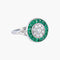 Bague 52 Bague style Art Déco Diamants Emeraudes 58 Facettes