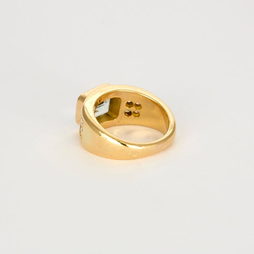 Bague 51 Bague jonc or jaune et aigue-marine 58 Facettes 240796