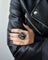 Bague 53 Bague Onyx diamants et émeraudes 58 Facettes 30443