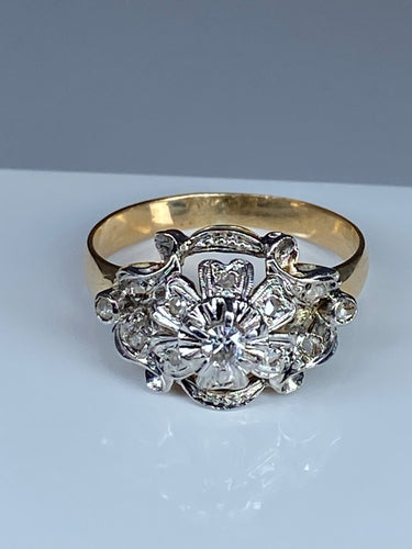 Bague 50 Bague Napoléon III en Or jaune & Diamants 58 Facettes
