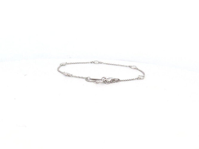 Bracelet bracelet TIFFANY & CO  by the yard en platine 5 diamants 1 ct 58 Facettes 265942