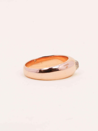 Bague 57 Bague jonc or rose diamant taille ancienne 0,55 carat 58 Facettes 1199.2