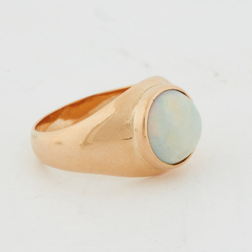 Bague 59 Bague Or Jaune - Opale Ronde 58 Facettes RÉF 9004/19