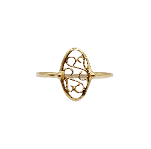 Bague 56 Bague marquise style Art nouveau filigranée vintage en or 18k 58 Facettes A06641