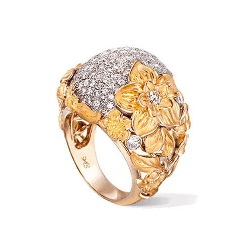 Bague 54 Carrera Y Carrera - Bague cocktail or et diamants 58 Facettes DA13656030101