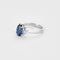 Bague 54 Solitaire or gris, saphir et diamants 58 Facettes 240628