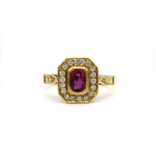 Bague 47 Bague - Or jaune, Diamants & Rubis 58 Facettes 250102R
