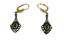 Boucles d'oreilles Boucles d’oreilles or jaune, platine, émeraude, diamants 58 Facettes