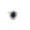 Bague 61 Anello en or blanc avec saphir central et diamants 58 Facettes
