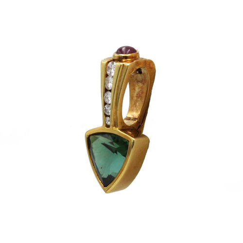 Pendentif Pendentif - Or, Diamants, Rubis & Tourmaline verte 58 Facettes 250168R