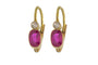 Boucles d'oreilles Boucles d'oreilles délicates en or avec rubis synthétique, Hongrie, 1ère moitié du 20ème siècle. 58 Facettes KS126