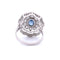 Bague 56 BAGUE PLATINE - AIGUE-MARINE ET DIAMANTS 58 Facettes