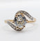 Bague 54.5 Bague tourbillon antique en or 18k et platine, diamant taille ancienne 1,35 ct 58 Facettes A06442