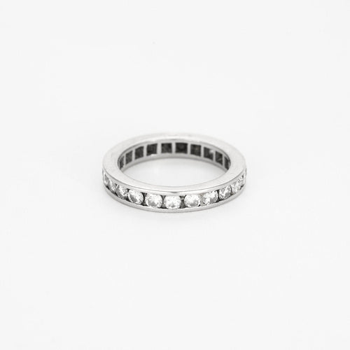 Bague 51 Alliance Américaine or blanc et diamants 58 Facettes GU185