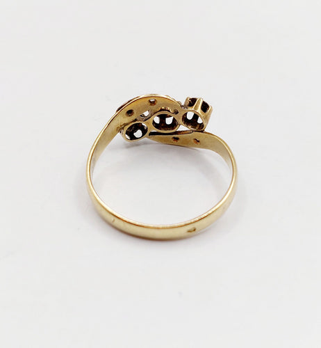 Bague 50.5 Bague or jaune, diamants taille rose (circa 1900) 58 Facettes A06375