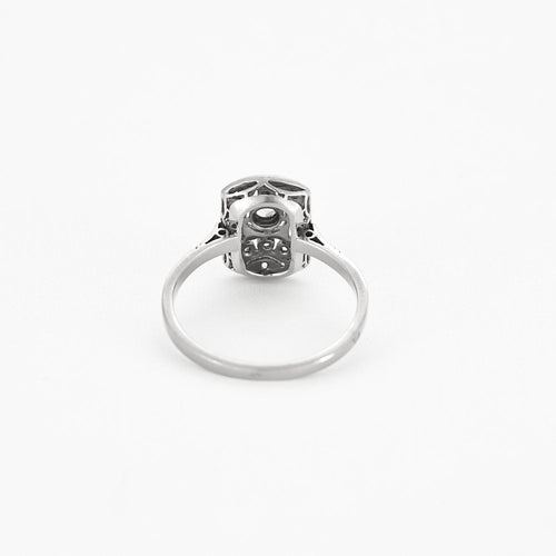 Bague 55 Bague en platine, or gris et diamants 58 Facettes EL004