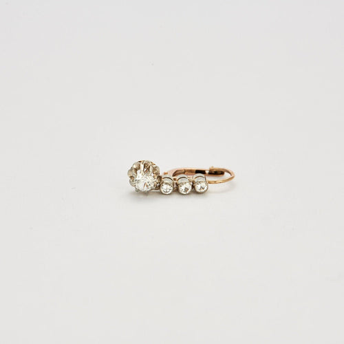 Boucles d'oreilles Boucles d Oreille Dormeuses Anciennes 2 Ors Diamants 58 Facettes