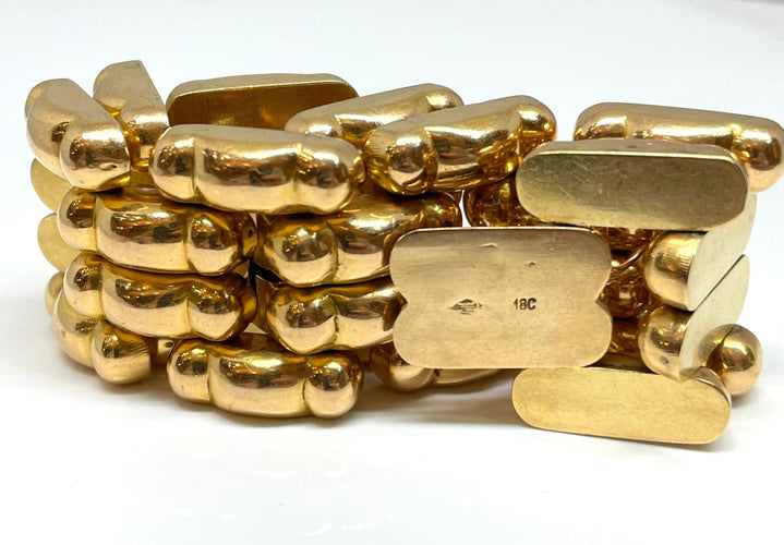 Bracelet Bracelet Tank 113 grammes en or jaune 18 carats 58 Facettes