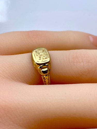 Bague 52 Chevalière en or jaune 18 carats vers 1900 58 Facettes AB664
