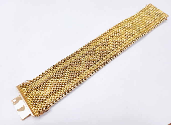 Bracelet Bracelet ruban souple en or jaune, maille polonaise 58 Facettes Bra.Polon.1762