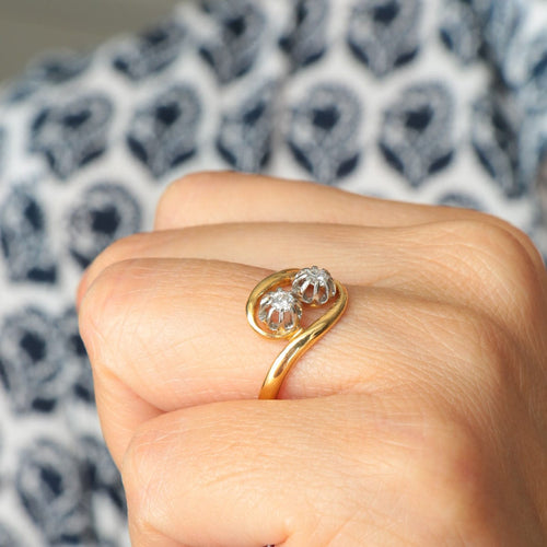 Bague 52.5 Bague toi et moi, deux diamants 58 Facettes P3L11