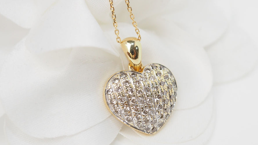 Collier 42 Collier coeur or jaune et diamants 58 Facettes 32593