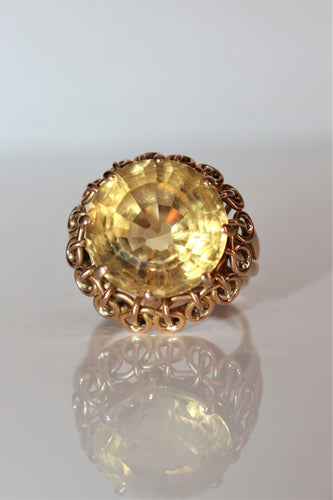 Bague 58 Bague Cocktail Citrine Or Jaune 58 Facettes 535