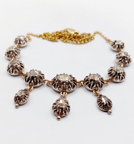 Collier Collier victorien or, argent et diamants 58 Facettes A05344