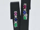 Boucles d'oreilles Boucles d'oreilles en or blanc ornées de pierres précieuses multicolores et de diamants 58 Facettes 2274