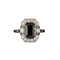 Bague 54 Bague en platine et or gris, diamants, saphirs- Vers 1920 Art Déco 58 Facettes A3149