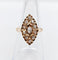 Bague 56 Bague marquise ancienne or rose, diamants taille rose 58 Facettes A05645