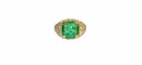 Bague 51 Bague en or jaune , diamants et émeraude 58 Facettes