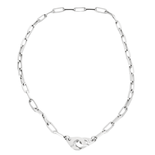 Collier Dinh Van - Collier menottes or blanc 58 Facettes