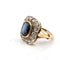 Bague 49 Bague en or jaune 18 carats 2028 C avec saphir central et diamants environnants 58 Facettes
