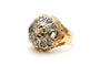 Bague Art Déco en or jaune et blanc 18 carats sertie de diamants "taille" rose