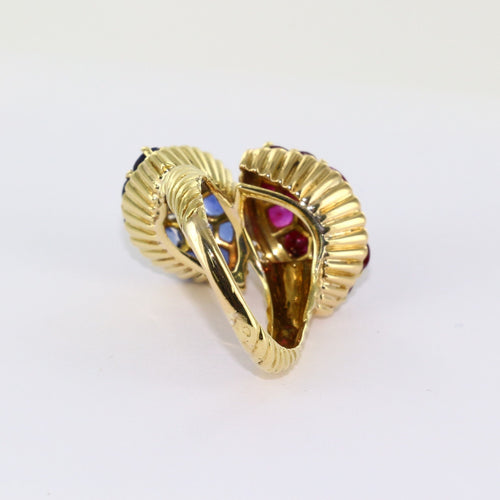 Bague 56 Bague "Toi et Moi" rubis, saphirs et diamants 58 Facettes