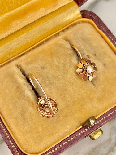 Boucles d'oreilles Boucles d'oreilles dormeuses Napoléon III or jaune 58 Facettes