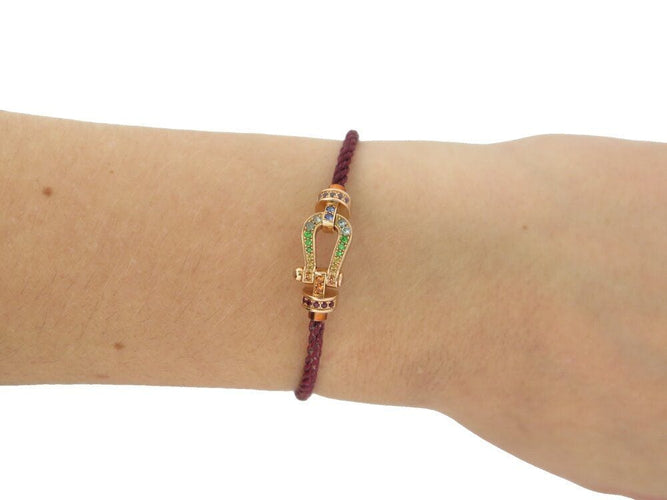 Bracelet bracelet FRED force 10 mm 0b0156 t15 rubis saphir or rose 18 carats 58 Facettes 269168